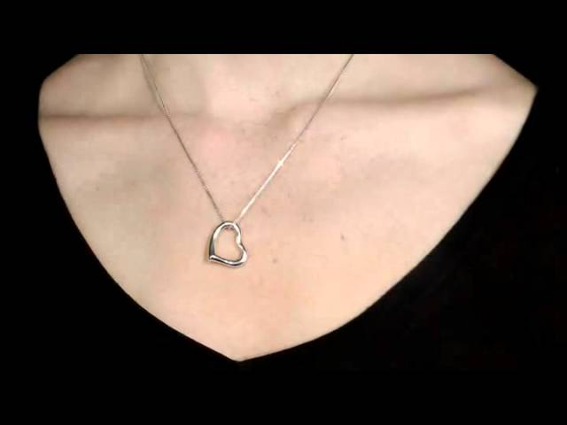Open Heart Pendant in Sterling Silver 