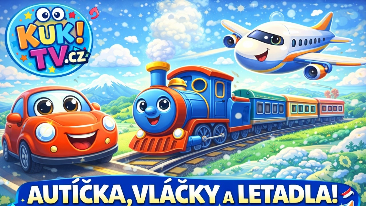 Autíčka, Vláčky a Letadla! 🚗✈️ Jedeme a Letíme | Písničky pro děti | KukTelevize