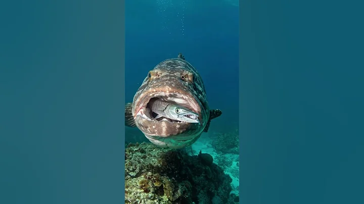 Goliath Grouper Destroys Barracuda in a Brutal Underwater Clash