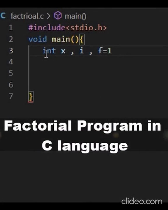 C Language : Factorial program in c language | Factorial kaise nikale c ...