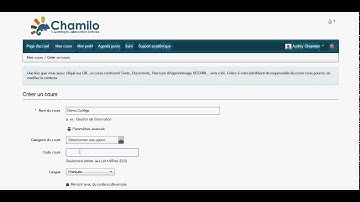 Chamilo   Créer un cours