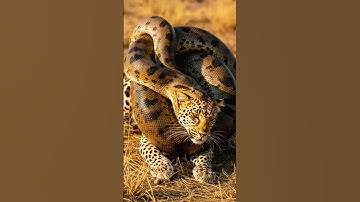 wow!giant python attack swallow leopard #animals  #funny  #shorts