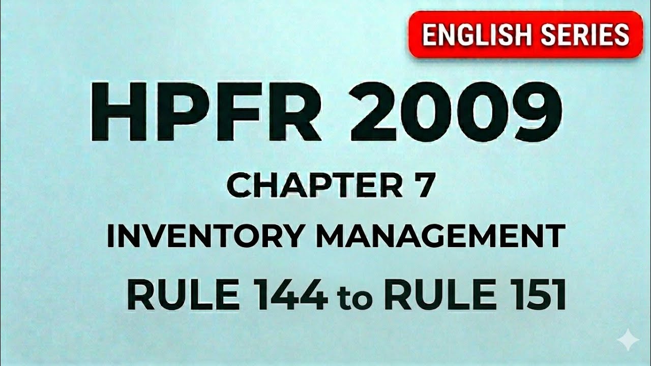 HPFR Chapter 7 Rule 144 to Rule 151 - YouTube