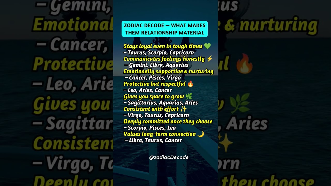 ZODIAC DECODE — WHAT MAKES THEM RELATIONSHIP MATERIAL 