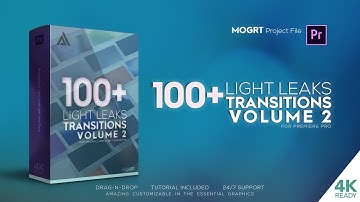 4K Light Leaks Transitions Vol 2 | For Premiere Pro