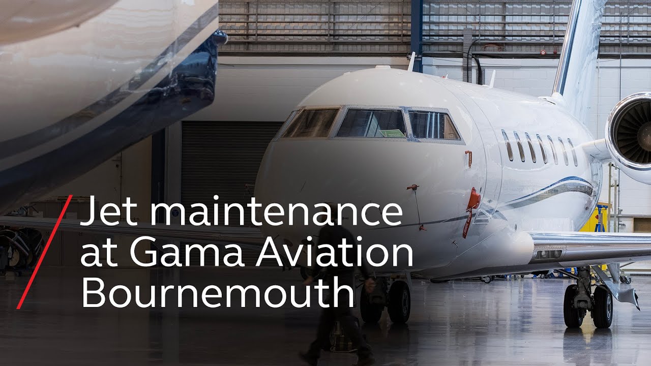 Jet maintenance at Gama Aviation Bournemouth