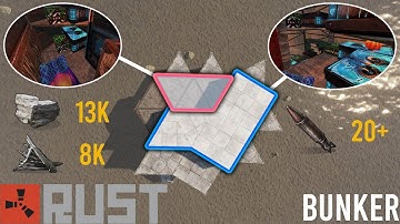 Rust Solo Base Design - Spacious Rust Bunker Base - El Tortuga