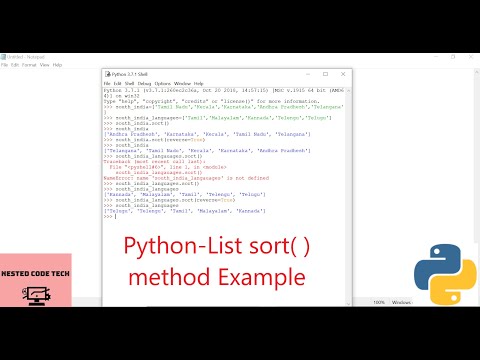 Python- List sort( ) method Example