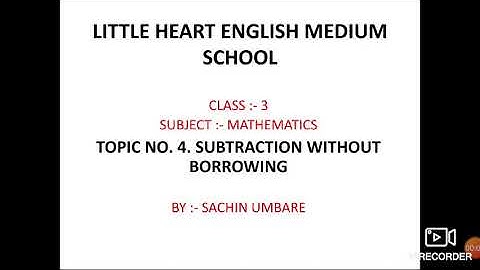CLASS 3 MATHEMATICS TOPIC NO. 4. SUBTRACTION WITHOUT BORROWING   PART 2
