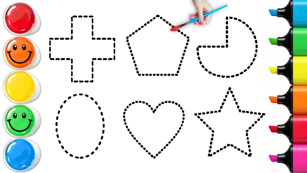 How To Draw Simple 2D Geometric Shapes | Easy Step By Step Tutorial ...