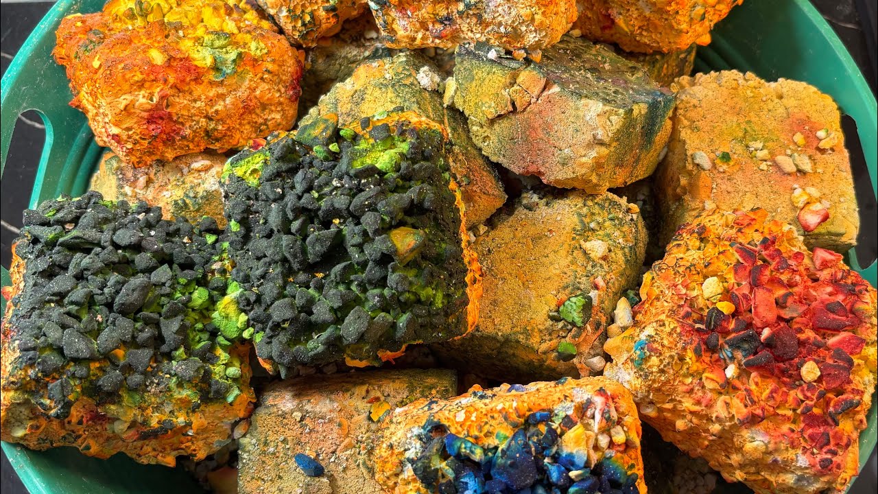 Pasted blocks pebles gymchalk Crush and reforms | Oddly satisfying 