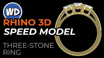 Rhino 3D | Jewelry CAD Design | Speed Model | Three Stone Ring