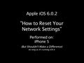 iOS 6 | iPhone 5 | Reset Network Settings | iOS 6.0.2