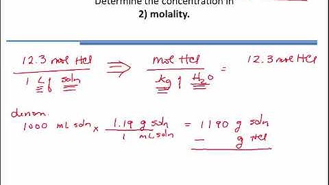 Molarity to Molality converstion