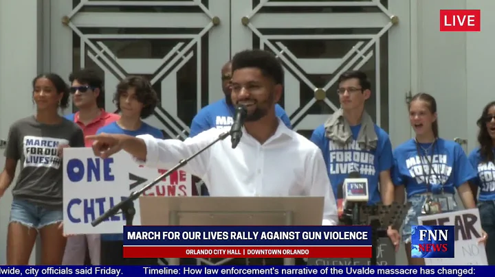 Maxwell Frost speaking at the Orlando March for Ou...