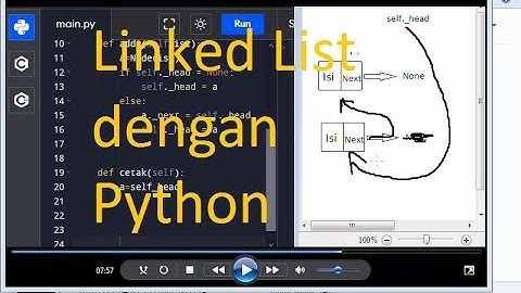 Linked List dengan Python (Tambah depan)