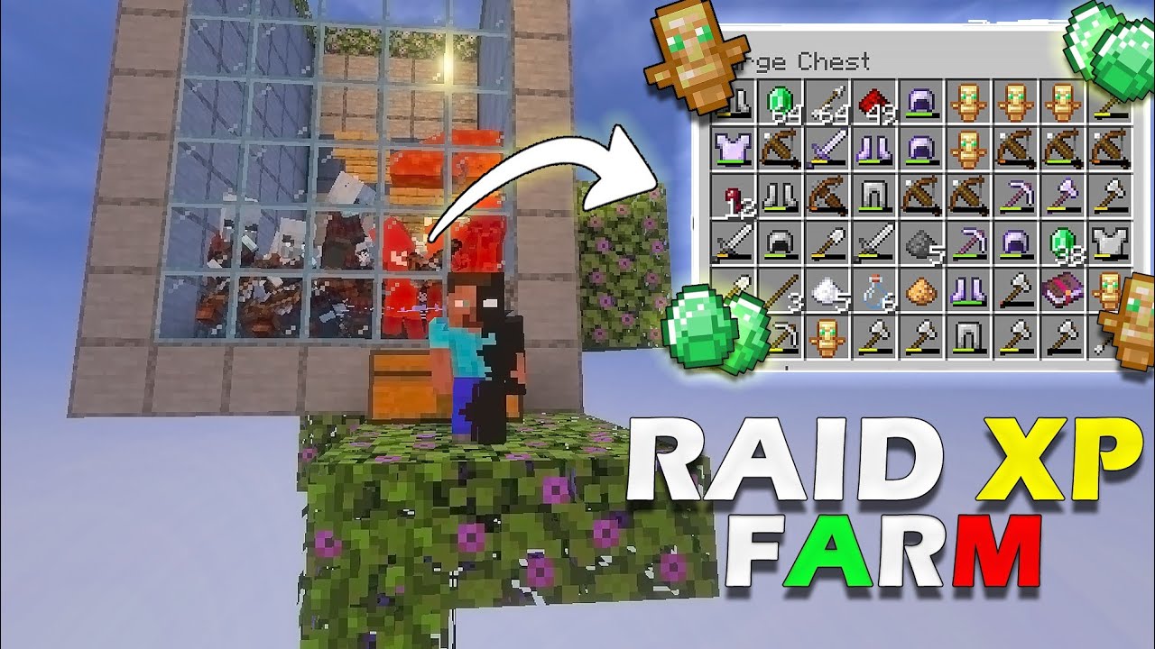 Minecraft: EASY RAID FARM for mcpe & bedrock ! (1.21+ Tutorial) - YouTube
