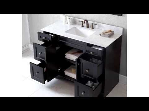black-bathroom-vanity-with-white-marble-top