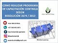 PROGRAMA DE CAPACITACIÓN CONTINUA SEGÚN RESOLUCIÓN 2674