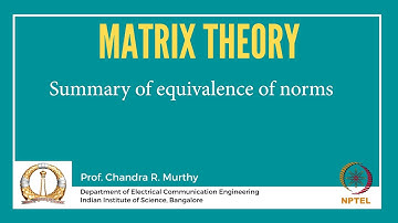 Summary of equivalence of norms