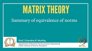 Summary of equivalence of norms