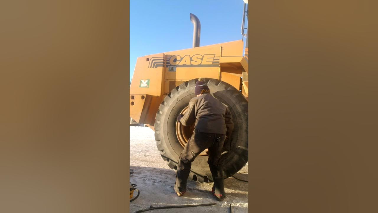 dismount and mount 23.5R25 loader tire - YouTube