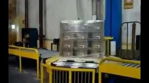 Automatic Pallet Wrapping Machine with Top Sheet Dispender