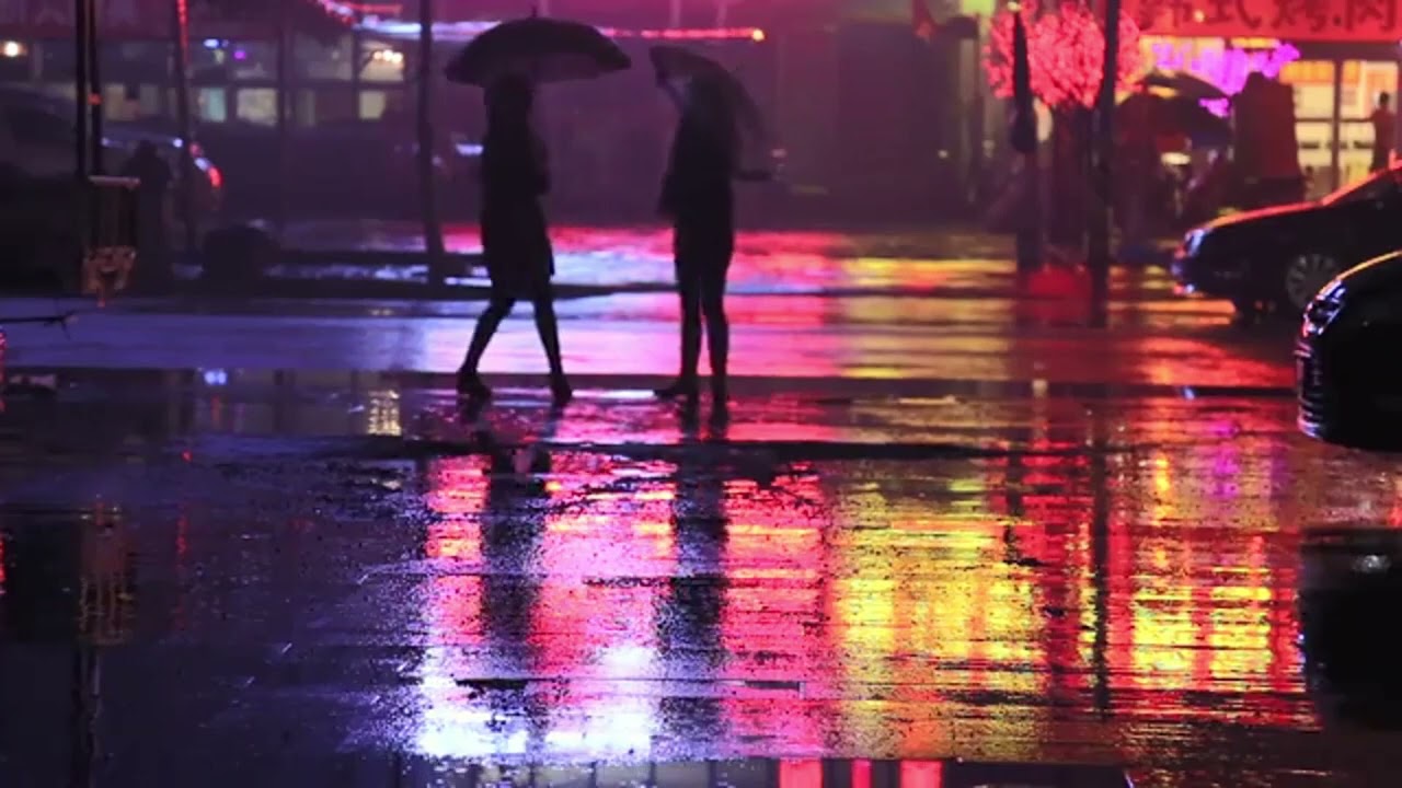 rainy video with ambiance and "we've started up" by boards of canada (calming :) )