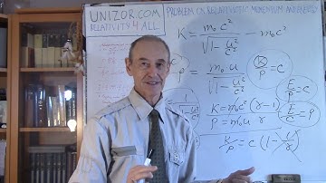 Energy-Momentum Ratio: UNIZOR.COM - Relativity 4 All - Conservation - Problem E/p