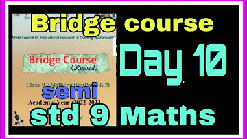 Bridge course std 9 maths day 10,||semi and English medium ||