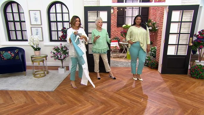 HUE Ankle Slit Essential Denim Capri Leggings on QVC 