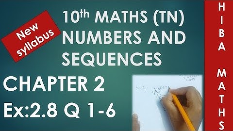 TN Samacheer 10th maths chapter 2 exercise 2.8 question 1-6 TN new syllabus