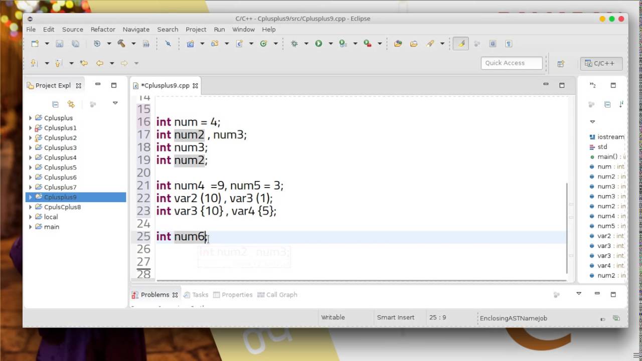 45 C plus plus define variables