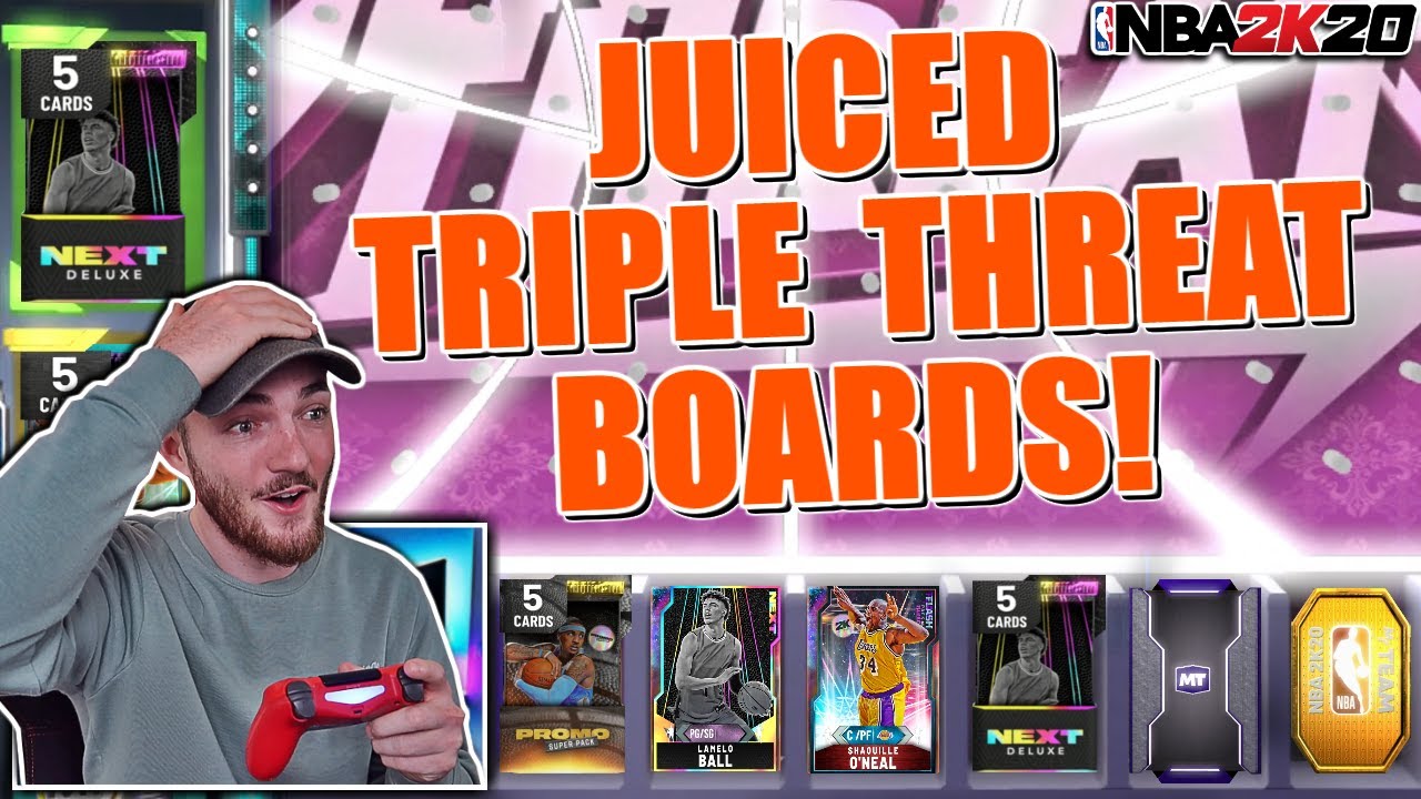 I grinded 2 hours of *JUICED* Triple Threat Boards & this is what I got...(NBA 2K20 MYTEAM)