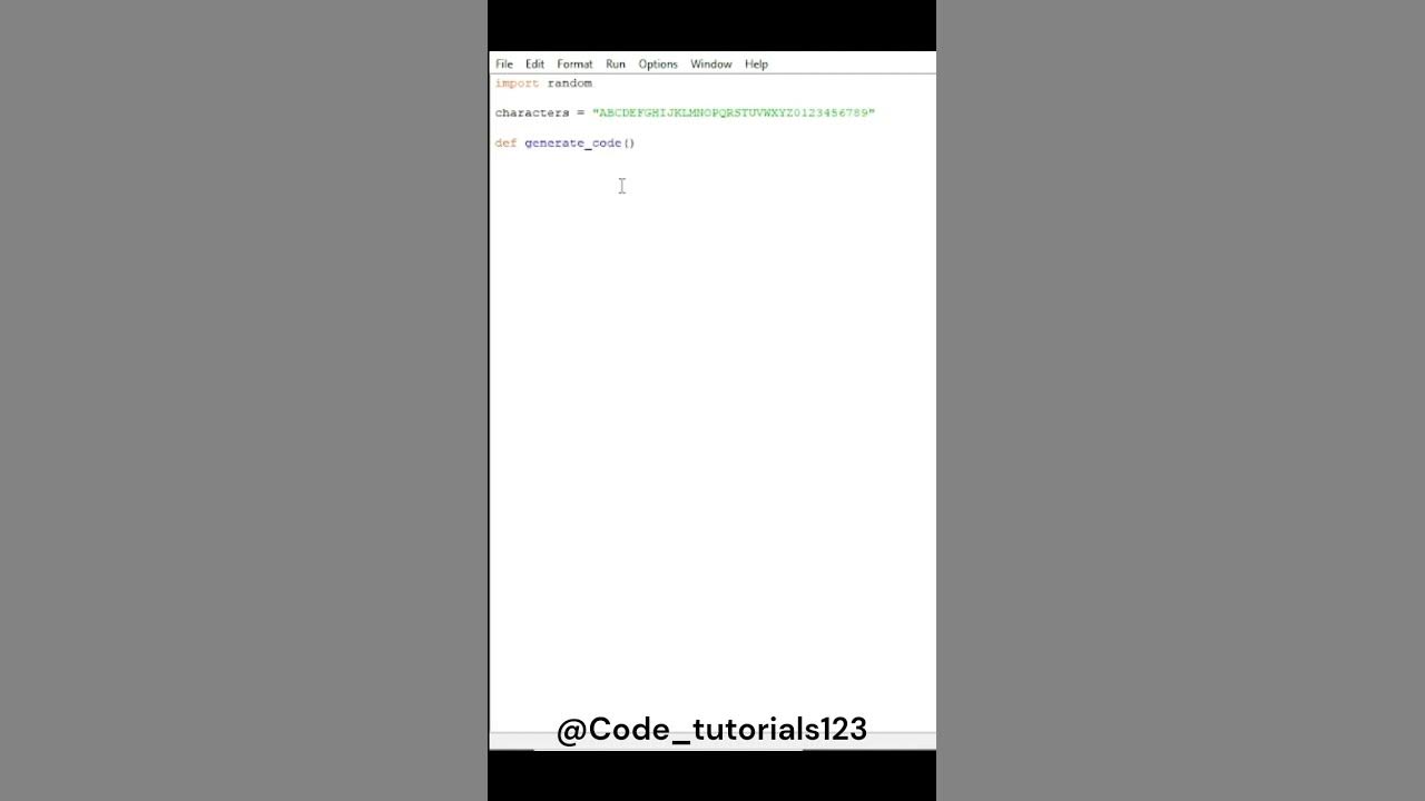 Alphanumeric random code generator python coding code tutorials viral