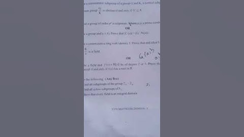 Abstract algebra Msc mathematics Ycmou #mathematics