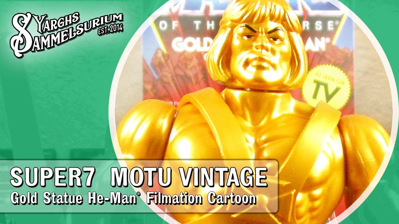 🛡️ SUPER7 MotU Vintage - Gold Statue He-Man Filmation Stil - Unboxing Review deutsch