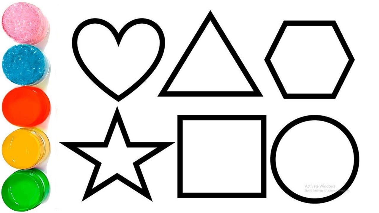 Shapes drawing for kids, Learn 2d shapes, colors for toddlers | Preschool Learning part - 42