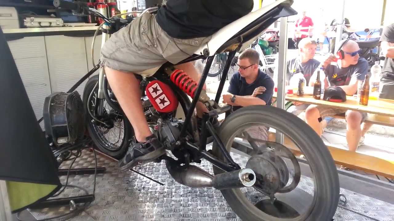 Simsontreffen Harzring 2012 - Prüfstandslauf Simson 90ccm Wakü Eigenbau