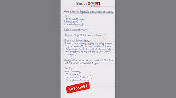 Application for requesting New Passbook | Request for Fresh Bank Passbook | Issue New Bank Passbook