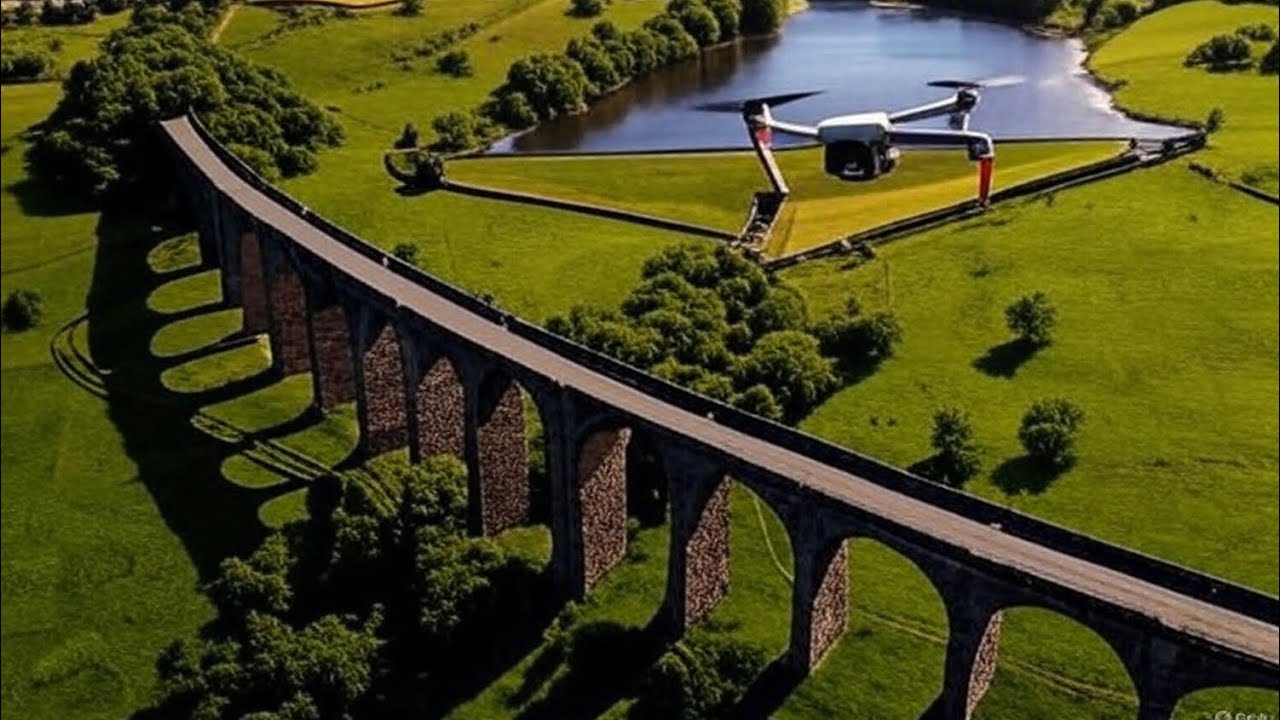 Hewenden Viaduct UK @DRONE