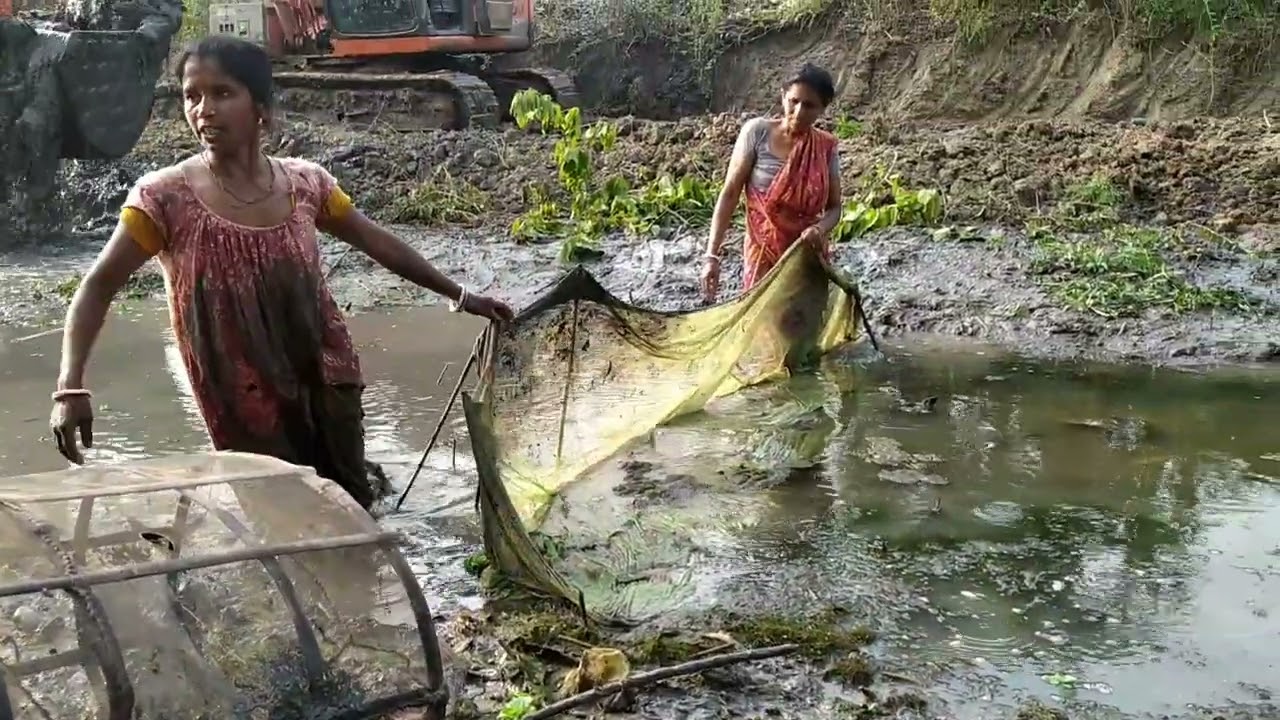 গ্রামের ছোটো বড়ো সবাই মিলে মাছ ধরছে🐟😍village  fishing video || nat fishing ||