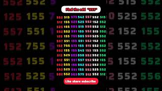 Only Geniuses Can Find The Odd Number 555 find oddoneout games youtubeshorts viralshorts