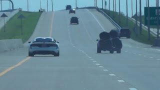 1,000HP Mustang PULLS THE CHUTE in front of a COP!