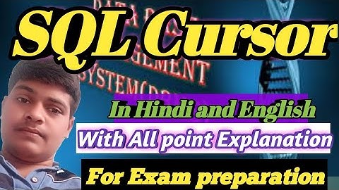SQL Cursor || Hindi and English || SQL Cursor tutorial || SQL Cursor in Hindi || #Anubhavshukla