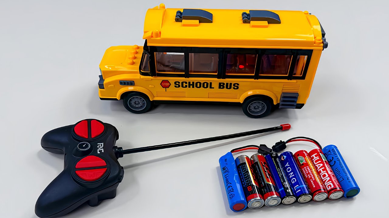 Unboxing Ev School bus, RC Paw Patrol Bumper Cars,RC Multifunctional missile vehicle,Ev Dancing duck