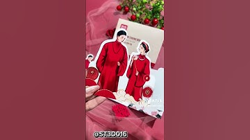 Thiệp cưới ánh kim với thiết kế 3D-016