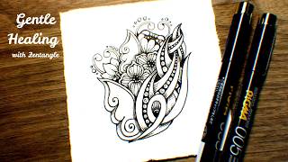 【Zentangle Inspired Art】Gentle Healing – Soft Floral Flow screenshot 4