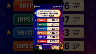 No. of Days left for banking exams 2026 #sbi #ibps #rrb #bankexam