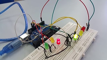 Basic traffic light with pushbutton using arduino